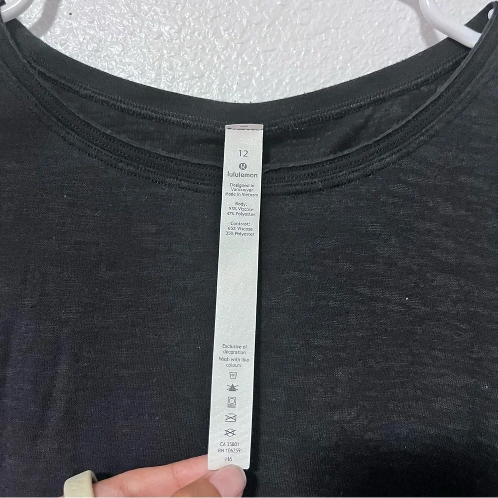 Lululemon Sweetest Day Long Sleeve *Burnout Black Size 12 - Picture 3 of 7